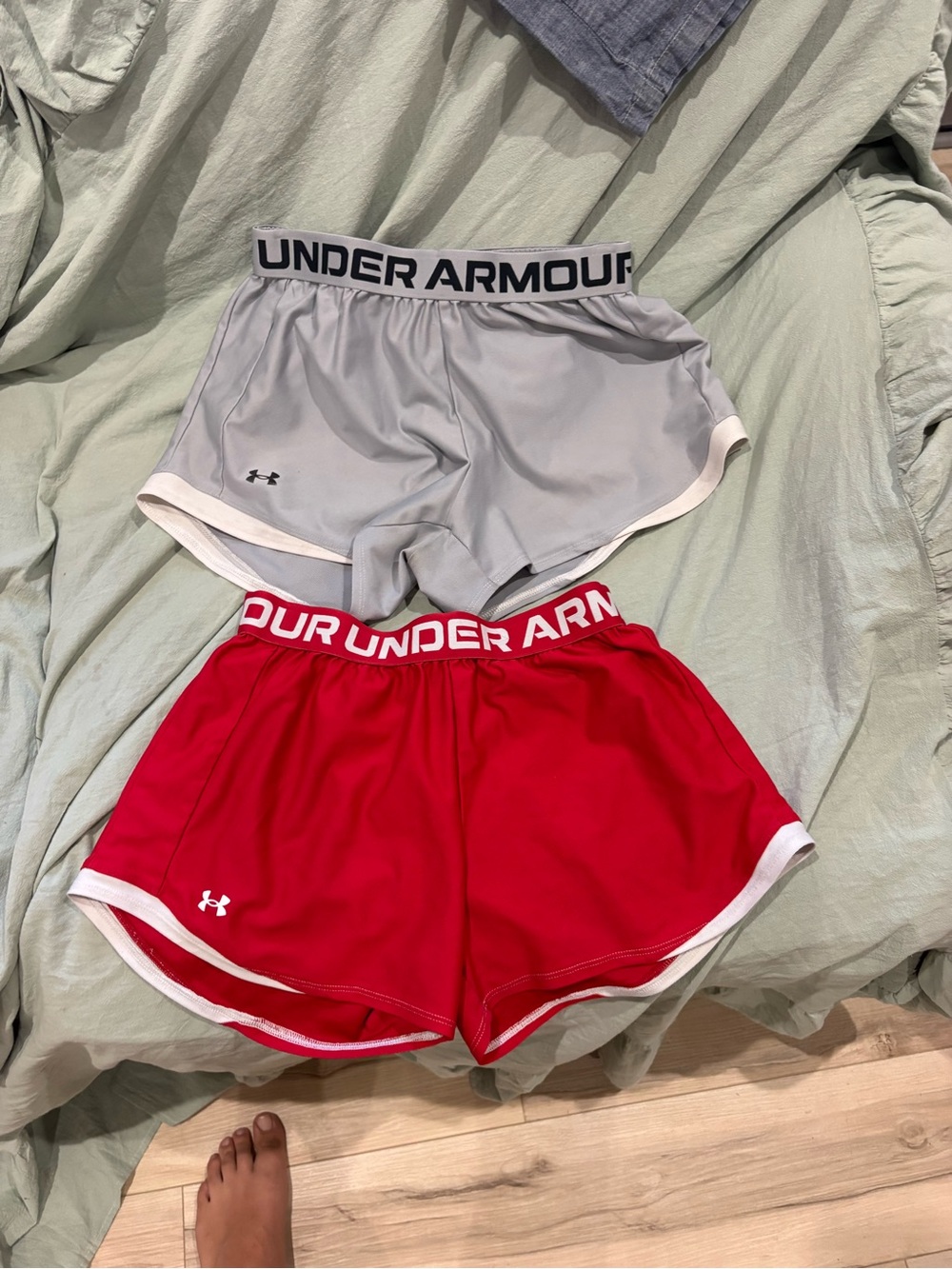 Under Armour Women’s Shorts - Light Gray & Red